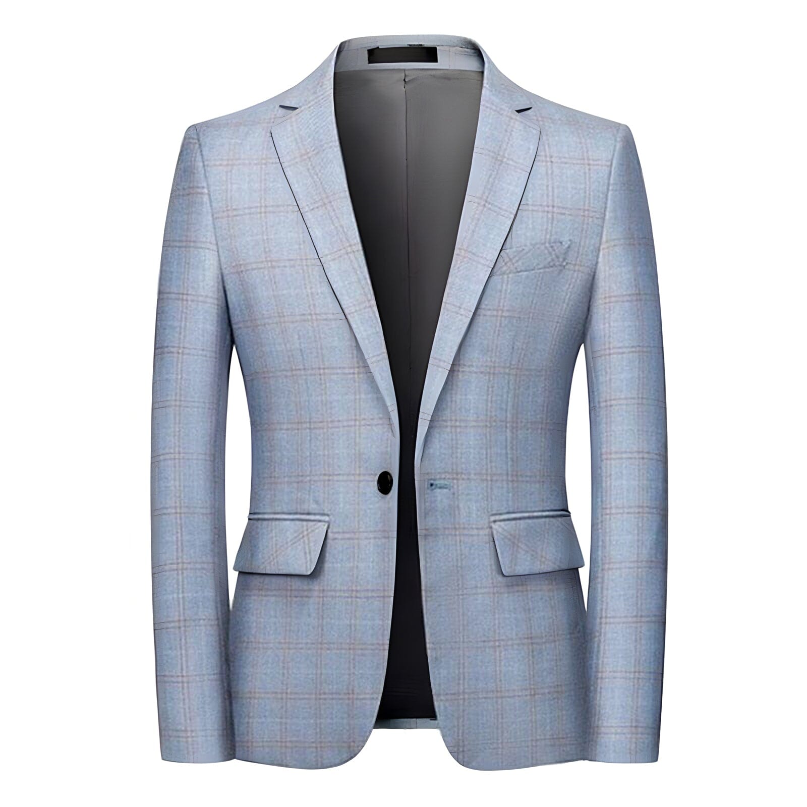 The Alain Plaid Slim Fit Blazer Suit Jacket - Slate Blue WD Styles XXS 