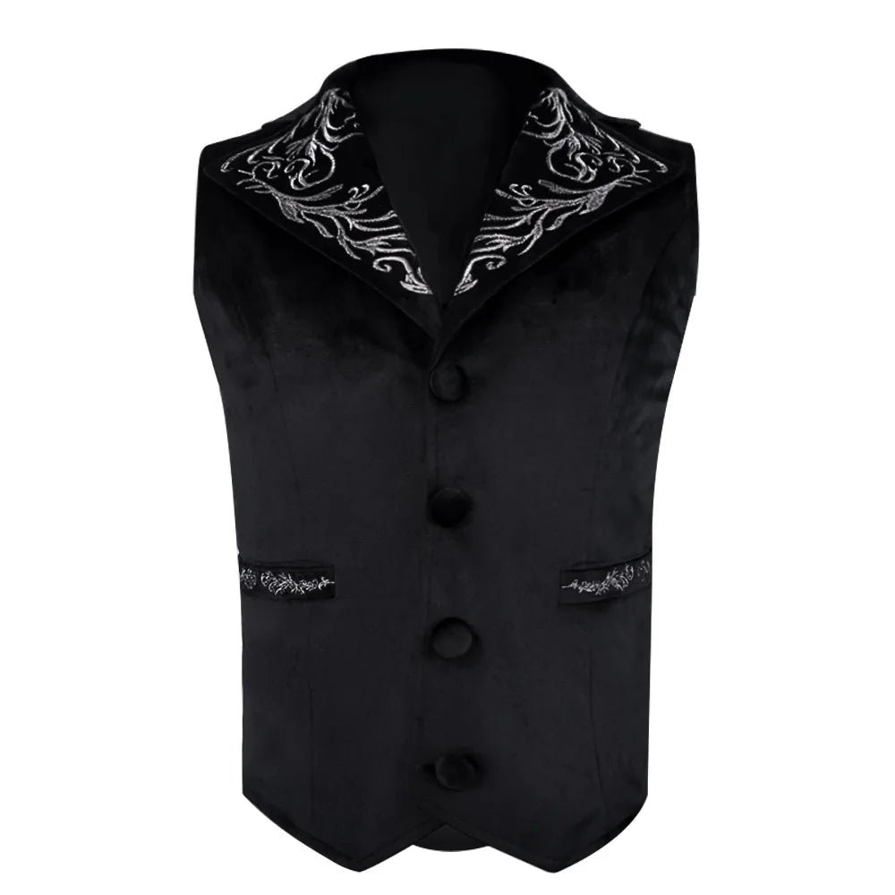 The Vintage Medieval Renaissance Men's Sleeveless Waistcoat WD Styles Black XXS 