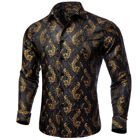 The Alistair Tuxedo Paisley Long Sleeve Shirt WD Styles S 