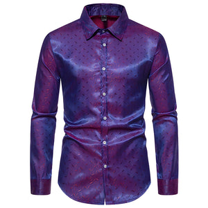 The Valerius Long Sleeve Silk Shirt - Multiple Colors WD Styles Purple S 