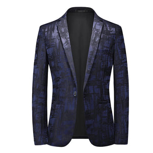 The Hawthorne Jacquard Slim Fit Blazer Suit Jacket Walter Dixxon Navy Blue XXS 