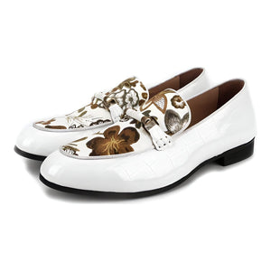 The Dublin Embroidered Patent Leather Penny Loafers William // David US 5.5 / EU 38.5 