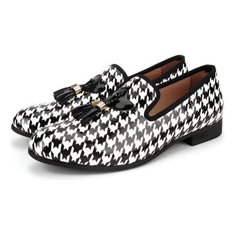 The Houndstooth Patent Leather Tassel Loafers William // David US 5.5 / EU 38.5 