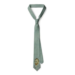 The Van Gogh Portrait Neck Tie - Green WD Styles 