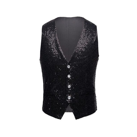 The "Crystal" Sequin Vest - Jet Black William // David XS 