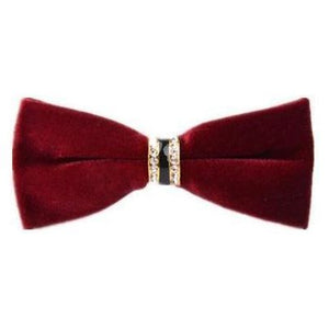 The "Dante" Velvet Bow Tie - Multiple Colors william-david Burgandy 