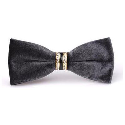 The "Dante" Velvet Bow Tie - Multiple Colors william-david Dark Grey 